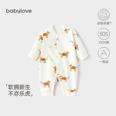 babylove婴儿连体衣纯棉春秋宝宝哈衣爬服新生儿衣服秋装不亦乐虎