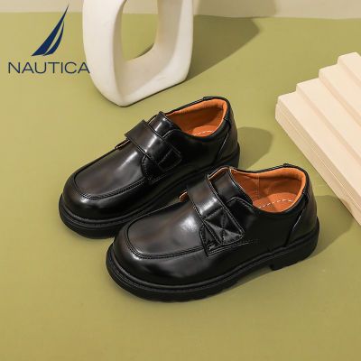 Nautica/诺帝卡儿童小皮鞋2024春秋新款男童软底鞋女童演出小黑鞋