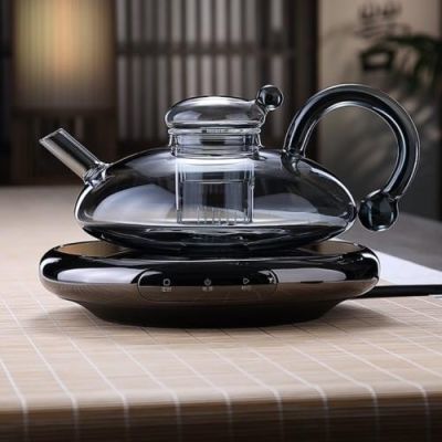 耐热玻璃茶壶鼠尾壶可加热家用壶咖啡壶北欧风茶具套装耐高玻璃壶