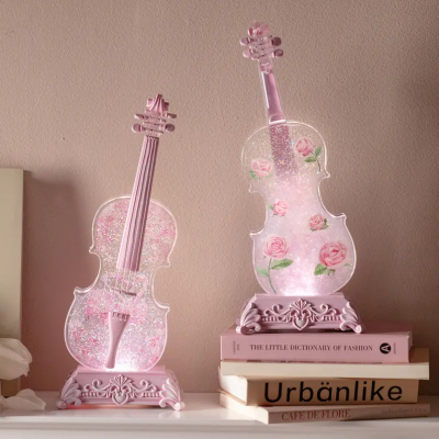 小提琴蓝牙小众音乐盒八音盒公水晶球摆件小女孩生日礼物时尚