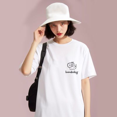 斑比狗联名款2023年纯棉时尚印花短袖夏季潮牌ins情侣T恤