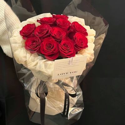 真活鲜花红玫瑰花束11朵红玫瑰成品顺丰包邮送爱人情人闺蜜生日