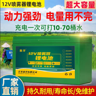 电动喷雾器锂电池12v80ah农用大容量蓄电池通用型送风筒照明电瓶