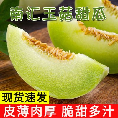 涵果上海南汇玉菇甜瓜品种净9斤青皮绿肉密瓜水果新鲜当季