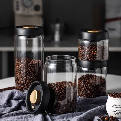 抽真空高颜值咖啡豆保存罐食品级玻璃密封罐储存罐茶叶收纳储物罐