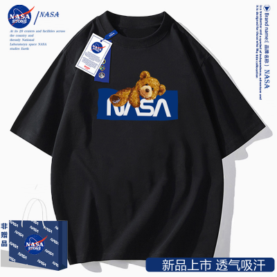 NASA联名2024体恤夏季新款印花短袖纯棉情侣T恤男女潮牌