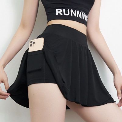 韩系运动短裙假两件跑步半身裙女速干遮臀防走光透气网球瑜伽裙裤