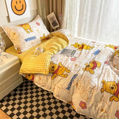 迪士尼史迪仔水洗儿童卡通双人被套家用成人学生宿舍床床上四件套