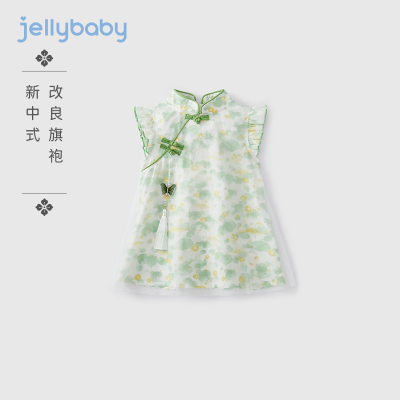 杰里贝比女童国风旗袍夏季2024新款儿童新中式唐装连衣裙宝宝裙子