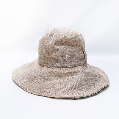 出口日本 轻薄透气仿麻遮阳帽大沿UV防晒防紫外线夏季可折叠收