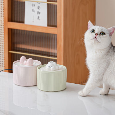 猫咪饮水机陶瓷恒温宠物饮水碗自动循环流动过滤猫喝水喂水器静音