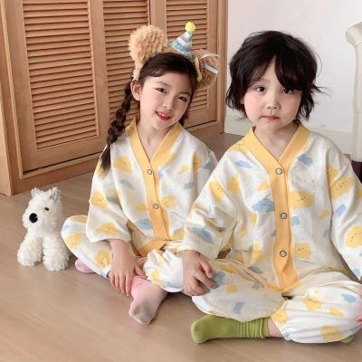 2024新款儿童家居服套装女童宽松薄款睡衣宝宝韩版空调两件套