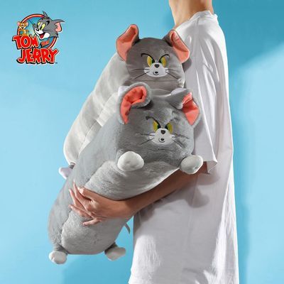 正版猫和老鼠变形汤姆猫圆形长条抱枕猫咪毛绒公仔睡觉夹腿玩偶