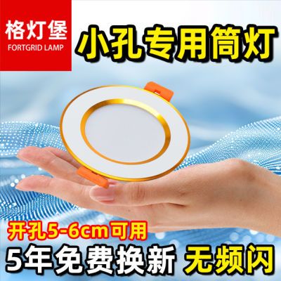 【格灯堡】led筒灯嵌入式5/5.5/6/6.5cm开孔嵌入式天花客厅小孔灯防眩