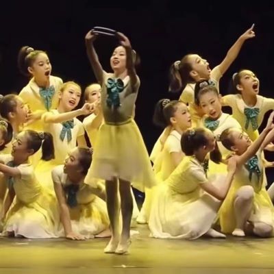 第十二届小荷风采我的未来不是梦儿童演出服舞蹈合唱服黄色蓬蓬裙