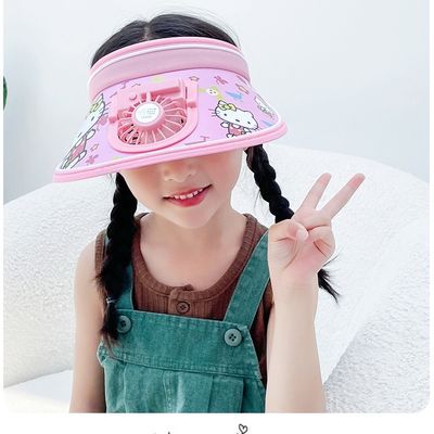 儿童防晒帽带风扇USB宝宝男童女童成人可爱夏季新款充电风扇帽