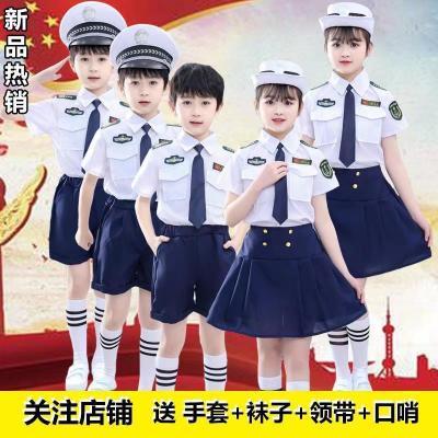 儿童海军演出服海警制服套装幼儿园班服水手服中小学生合唱表演服