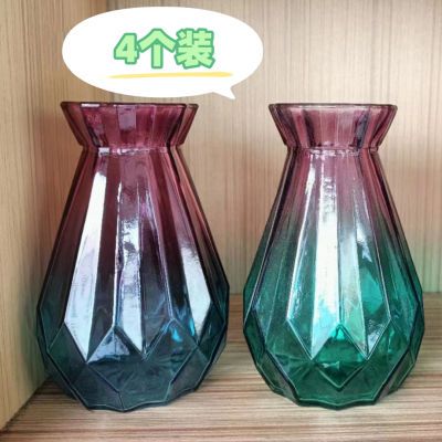 欧式创意玻璃花瓶透明水培绿萝风信子家用插花客厅装饰摆件玻璃瓶