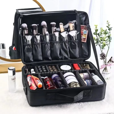超大容量化妆包便携手提化妆品收纳工具箱防水旅行高级感化妆箱包