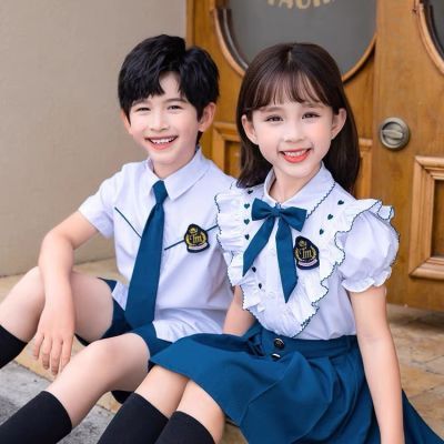 儿童六一合唱表演出服小学生班服夏款毕业服幼儿园园服学院风夏季