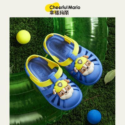 幸福玛丽汪汪队正版儿童凉鞋男童夏季幼儿园小童室外防滑包头凉鞋