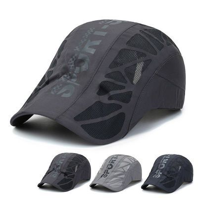 男士帽子夏季鸭舌帽个性透气休闲户外旅游中年防晒遮阳贝雷前进帽