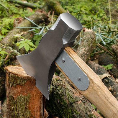 手工锻打斧头家用劈柴神器轨道钢钢户外砍树柴工具木工小斧子大号