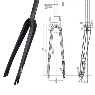 BALUGOE新款全碳纤维公路自行车前叉硬叉碟刹公路700*23C 25C 28C