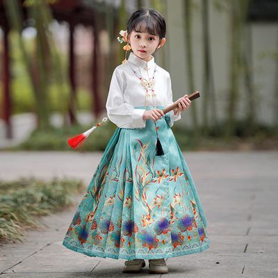 女童新款马面裙套装2024中国风超仙改良古风儿童汉服夏季唐装