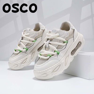 OSCO男鞋夏季新款网面透气厚底老爹鞋男潮流百搭休闲运动小白