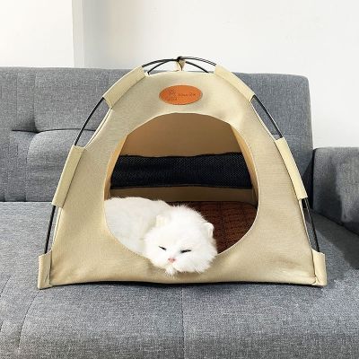 宠物帐篷可折叠猫咪露营帐篷半封闭户外猫帐篷猫窝狗窝透气窝垫