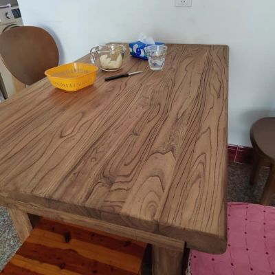 老榆木旧门板茶桌复古怀旧风化实木吧台板餐桌办公简约书桌茶台桌