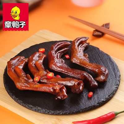 章鸭子湖南特产34g香辣鸭掌独立包装麻辣小零食卤味鸭爪休闲零食优惠商品图片