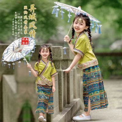 女童夏装汉服套装夏季新款少数民族风服装傣族舞蹈儿童六一演出服