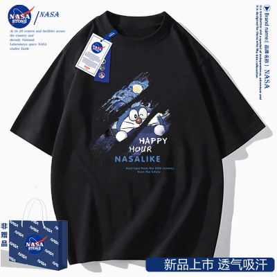 NASA联名短袖T恤2024夏季新款ins潮牌宽松情侣纯棉
