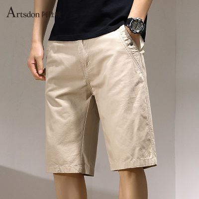 阿仕顿夏季100%纯棉男士短裤新款简约五分裤子高档外穿工装短裤