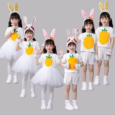 新款儿童小兔子演出服动物服小白兔子舞蹈服幼儿动物服小兔子