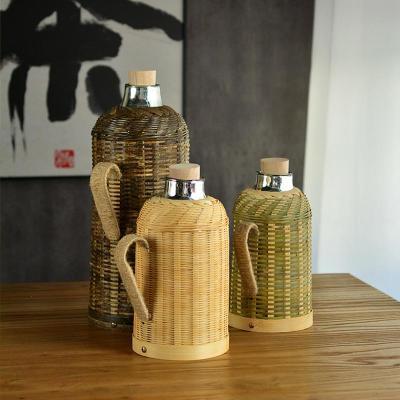 竹编暖水瓶保温瓶传统家用热水壶茶室大容宿舍内胆开水瓶