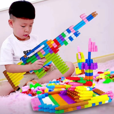 儿童拼装益智玩具火箭头大号子弹头积木3到6岁大颗粒男孩智力开发