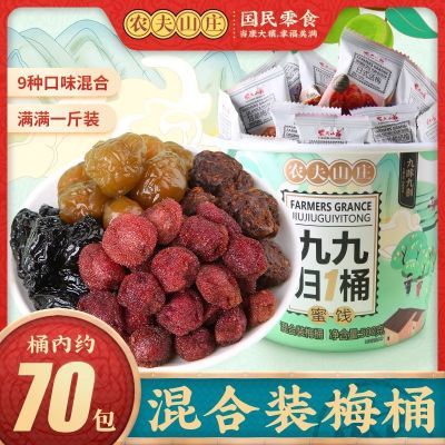 农夫山庄混合梅桶500g话梅杨梅9口味蜜饯组合小包装休闲梅子零食