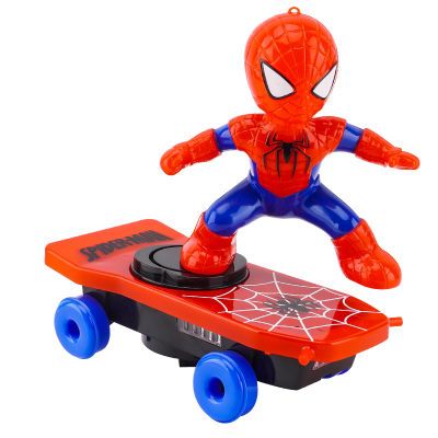 大蜘蛛侠滑板车炫酷声光电动特技翻滚儿童益智蜘蛛人玩具车3-6岁