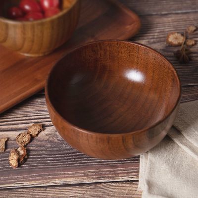 酸枣日式木碗家用大号汤碗拉面碗吃面条碗儿童成人木碗整木制餐具