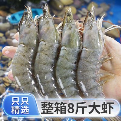 国联新鲜大虾整箱3.6-4.2斤超大青虾冷冻基围虾子白虾海鲜批发