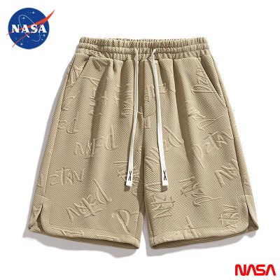 NASA 联名 2024夏季潮版休闲短裤百搭裤子新款提花暗纹