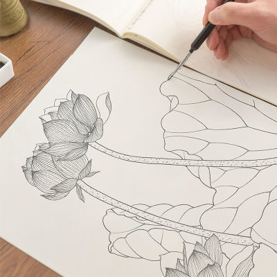 工笔入门白描古风花卉人物仕女山水画描摹本植物图案线稿临摹画册