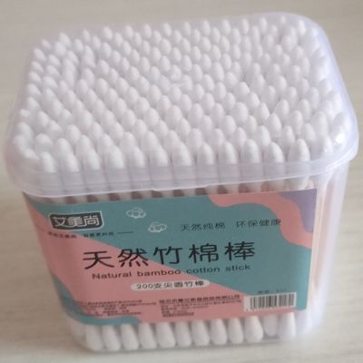 双头棉签家用化妆棉棒掏耳朵一次性尖头圆头竹棒棉球清洁卫生棉