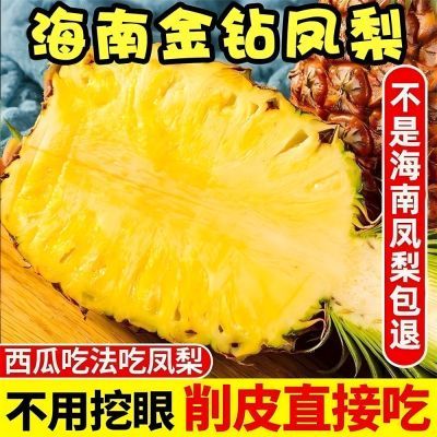 正宗海南金钻凤梨新鲜凤梨台湾凤梨应季水果手撕无眼大菠萝整箱批