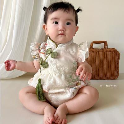 中式包屁衣婴幼儿夏季薄款一周岁礼服中国风小旗袍新中式宝宝衣服