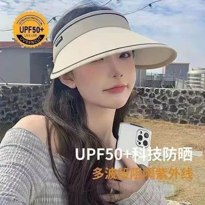 网红同款遮阳帽子女韩版遮脸防紫外线空顶骑车户外防晒夏季太阳帽