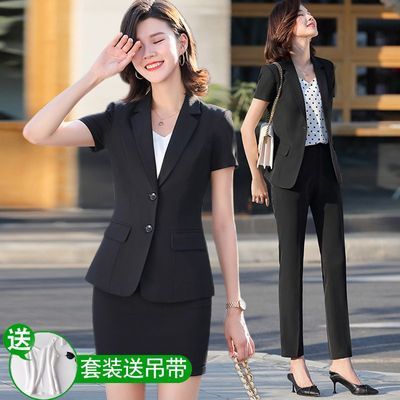 西装外套夏季女士2024新薄款酒店前台工作服气质面试职业套装正装